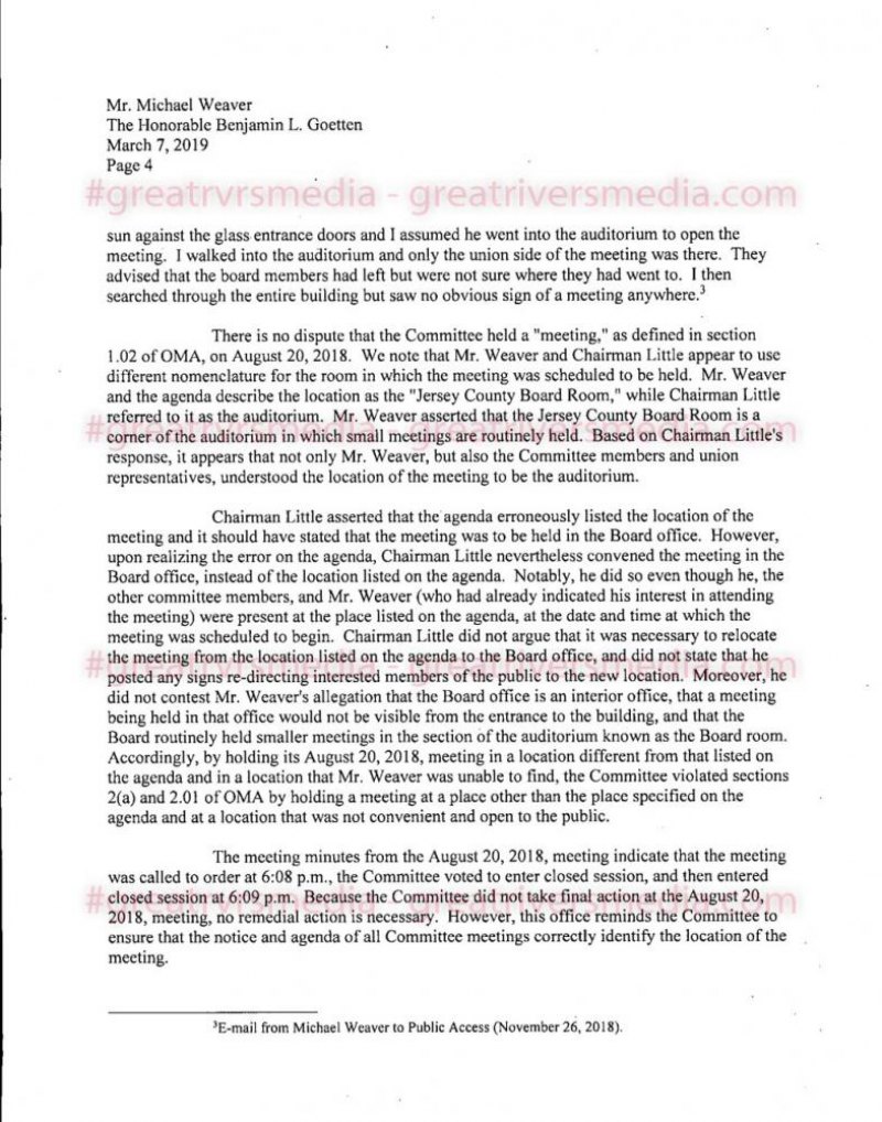 County Board Found To Violate Open Meetings Act County Board Found To Violate Open Meetings Act